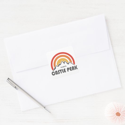 Castle Peak Vierkante Sticker (Envelop)