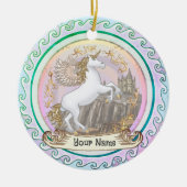 Castle Pegasus Unicorn Keramisch Ornament (Voorkant)