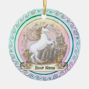 Castle Pegasus Unicorn Keramisch Ornament