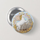 Castle Pegasus Unicorn pin Ronde Button 5,7 Cm (Voorkant /achterkant)