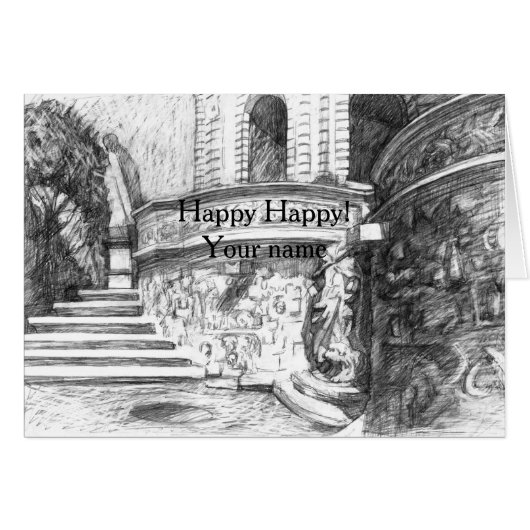 Castle pencilart Monochrome Black & White (Voorkant Horizontaal)