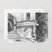 Castle pencilart Monochrome Black & White Briefkaart (Voorkant / Achterkant)