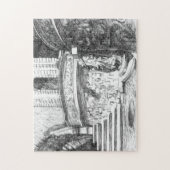 Castle pencilart Monochrome Black & White Legpuzzel (Verticaal)