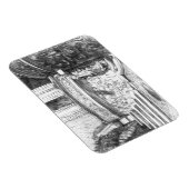 Castle pencilart Monochrome Black & White Magneet (Rechterzijde)