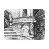 Castle pencilart Monochrome Black & White Magneet (Horizontaal)