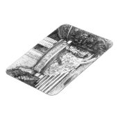 Castle pencilart Monochrome Black & White Magneet (Linkerzijde)