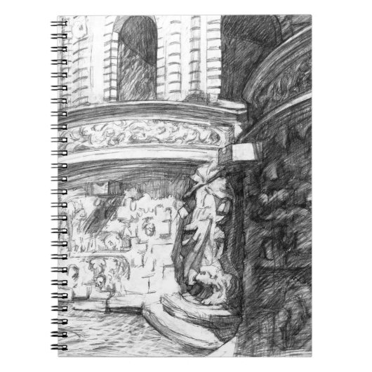 Castle pencilart Monochrome Black & White Notitieboek (Voorkant)