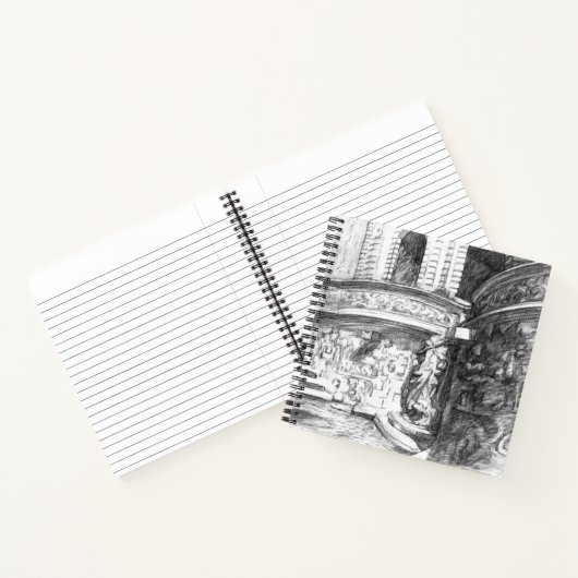 Castle pencilart Monochrome Black & White Notitieboek (Binnen)