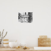 Castle pencilart Monochrome Black & White Poster (Keuken)