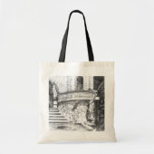 Castle pencilart Monochrome Black & White Tote Bag (Voorkant)