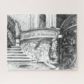 Castle pencilart Monochrome Legpuzzel (Horizontaal)
