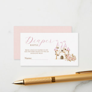 Castle Princess Baby shower luierkrabbel Informatiekaartje