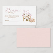 Castle Princess Baby shower luierkrabbel Informatiekaartje (Voorkant / Achterkant)