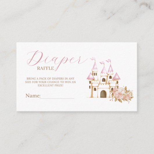 Castle Princess Baby shower luierkrabbel Informatiekaartje (Voorkant)