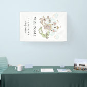 Castle Princess Dragon Baby shower Welkom Spandoek (Beurs)