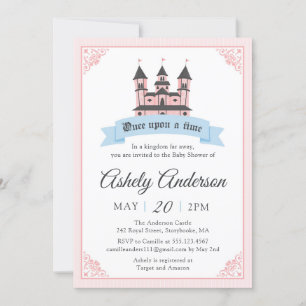 Castle Princess Royal Baby shower Invitation Kaart