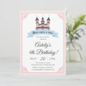 Castle Princess Royal Birthday Party Invitation Kaart (Staand voorkant)