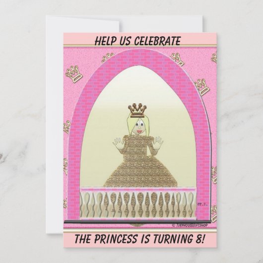 Castle Queen Birthday Invitation Kaart (Voorkant)