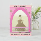 Castle Queen Birthday Invitation Kaart (Staand voorkant)