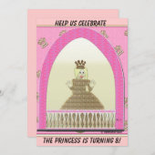 Castle Queen Birthday Invitation Kaart (Voorkant / Achterkant)