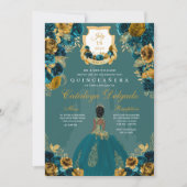 Castle Quinceañera, blauwgroen en goudprinses Kaart (Voorkant)