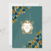 Castle Quinceañera, blauwgroen en goudprinses Kaart (Achterkant)