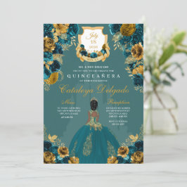 Castle Quinceañera, blauwgroen en goudprinses Kaart