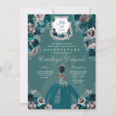 Castle Quinceañera, blauwgroen en zilver Kaart (Voorkant)