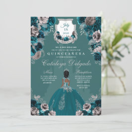 Castle Quinceañera, blauwgroen en zilver Kaart