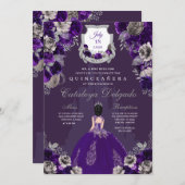 Castle Quinceañera, Paars & Silver Princess Kaart (Voorkant / Achterkant)