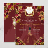 Castle Quinceañera, Red & Gold Princess Kaart (Voorkant / Achterkant)