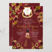 Castle Quinceañera, Red & Gold Princess Kaart (Voorkant / Achterkant)