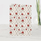 Castle Red Royal Romantic Roses Horse Kaart (Achterkant)