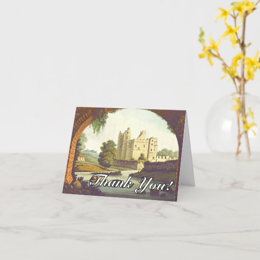 Castle, River, Brick Arch + "Dank je wel!" Kaart (Gele Bloem)