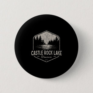 Castle Rock Lake Wisconsin Buitenactiviteiten Vint Ronde Button 5,7 Cm