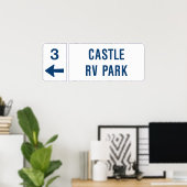 Castle RV Park Road Sign Poster (Thuiskantoor)