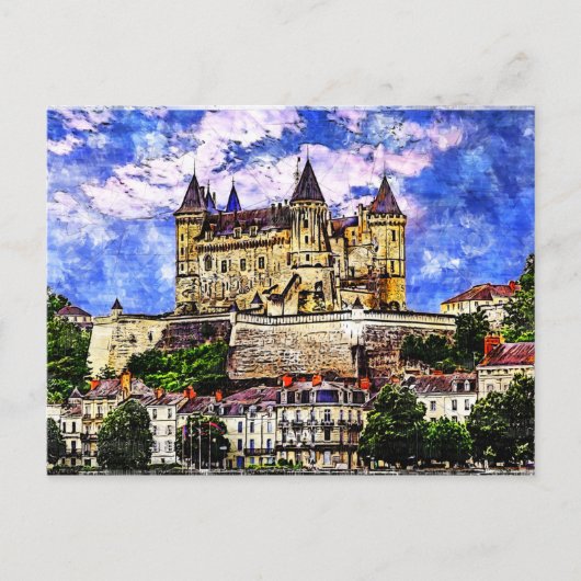 Castle Saumur, Loire Valley, Frankrijk. Briefkaart (Voorkant)