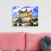 Castle Saumur, Loire Valley, Frankrijk. Canvas Afdruk (Insitu (Woonkamer))