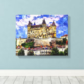 Castle Saumur, Loire Valley, Frankrijk. Canvas Afdruk (Insitu (Houten vloer))