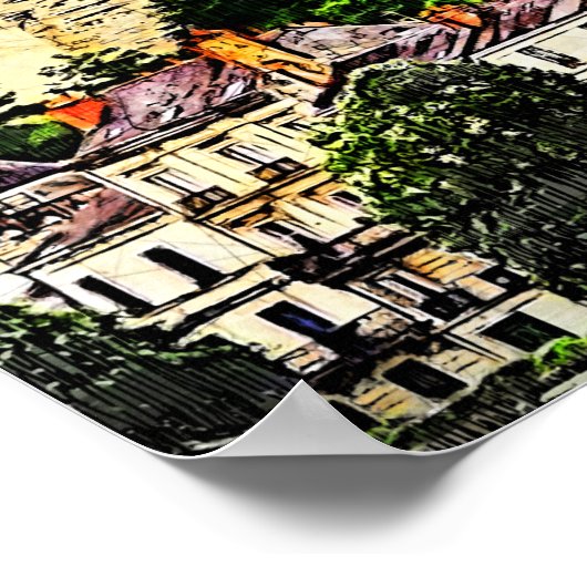 Castle Saumur, Loire Valley, Frankrijk. Poster (Hoek)