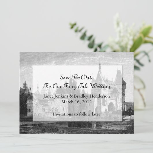 Castle Save the Date Wedding Announding Kaart (Staand voorkant)