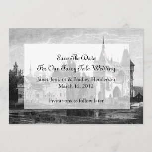 Castle Save the Date Wedding Announding Kaart