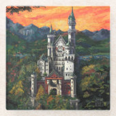 Castle Schloss Neuschwanstein Art Glazen Onderzetter (Voorkant)