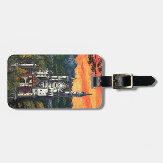 Castle Schloss Neuschwanstein Bagagelabel (Voorkant horizontaal)