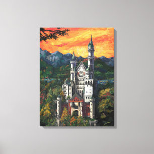 Castle Schloss Neuschwanstein Canvas Afdruk