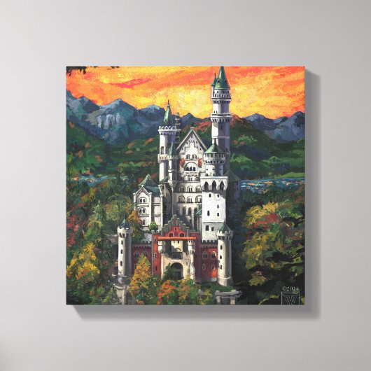 Castle Schloss Neuschwanstein Canvas Afdruk (Voorkant)