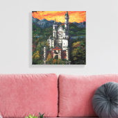 Castle Schloss Neuschwanstein Canvas Afdruk (Insitu (Woonkamer))