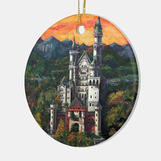 Castle Schloss Neuschwanstein Keramisch Ornament (Links)