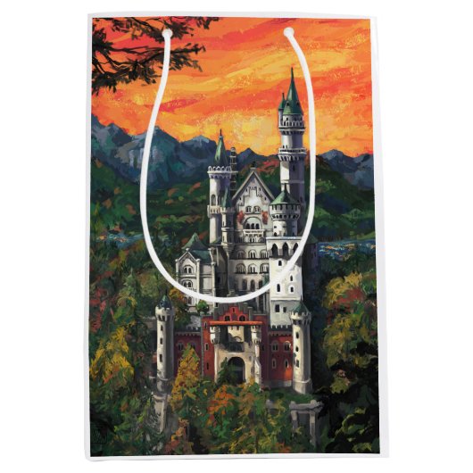 Castle Schloss Neuschwanstein Medium Cadeauzakje (Voorkant)