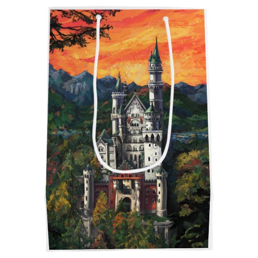 Castle Schloss Neuschwanstein Medium Cadeauzakje (Achterkant)